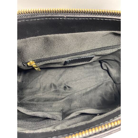 LUANA FERRACUTI BLACK LEATHER SATCHEL CONVERTIBLE HANDBAG - Picture 3 of 9